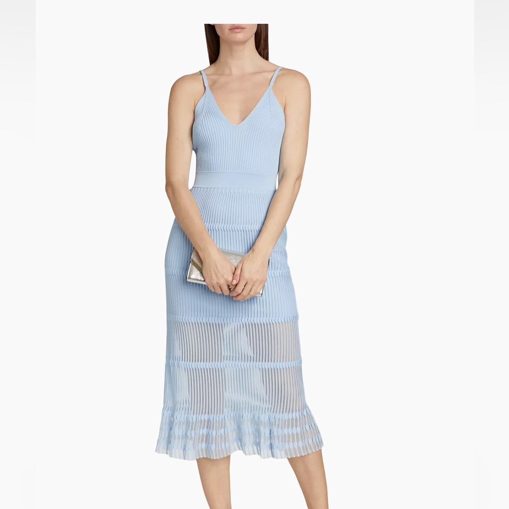 Baby blue knit dress.